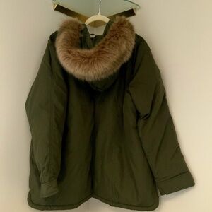 Women’s Sz XL Faux Fur Hooded Parka Old Navy